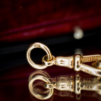 Vintage Matching Pair of 9ct Gold Dog Clip Charm | Extender