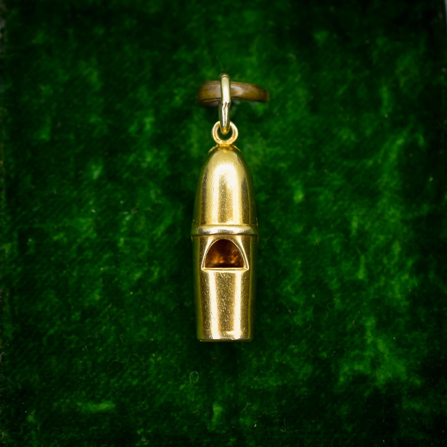 Vintage 14ct Yellow Gold Whistle Charm Pendant