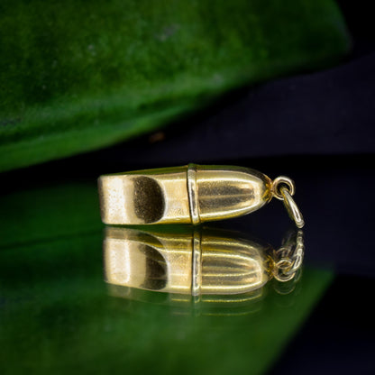 Vintage 14ct Yellow Gold Whistle Charm Pendant