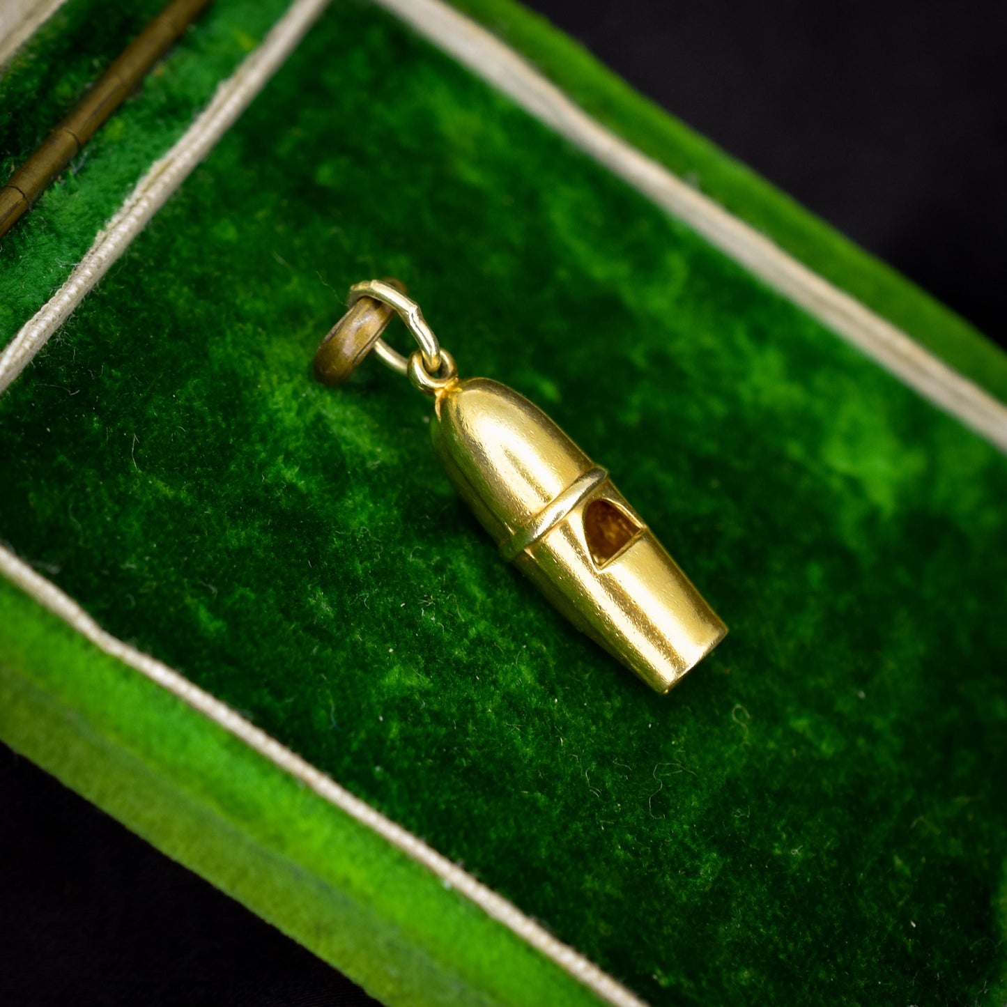 Vintage 14ct Yellow Gold Whistle Charm Pendant