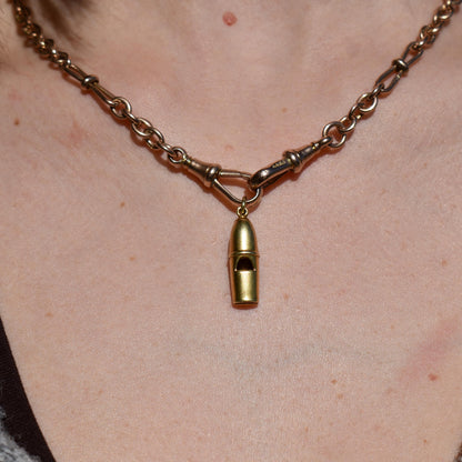 Vintage 14ct Yellow Gold Whistle Charm Pendant