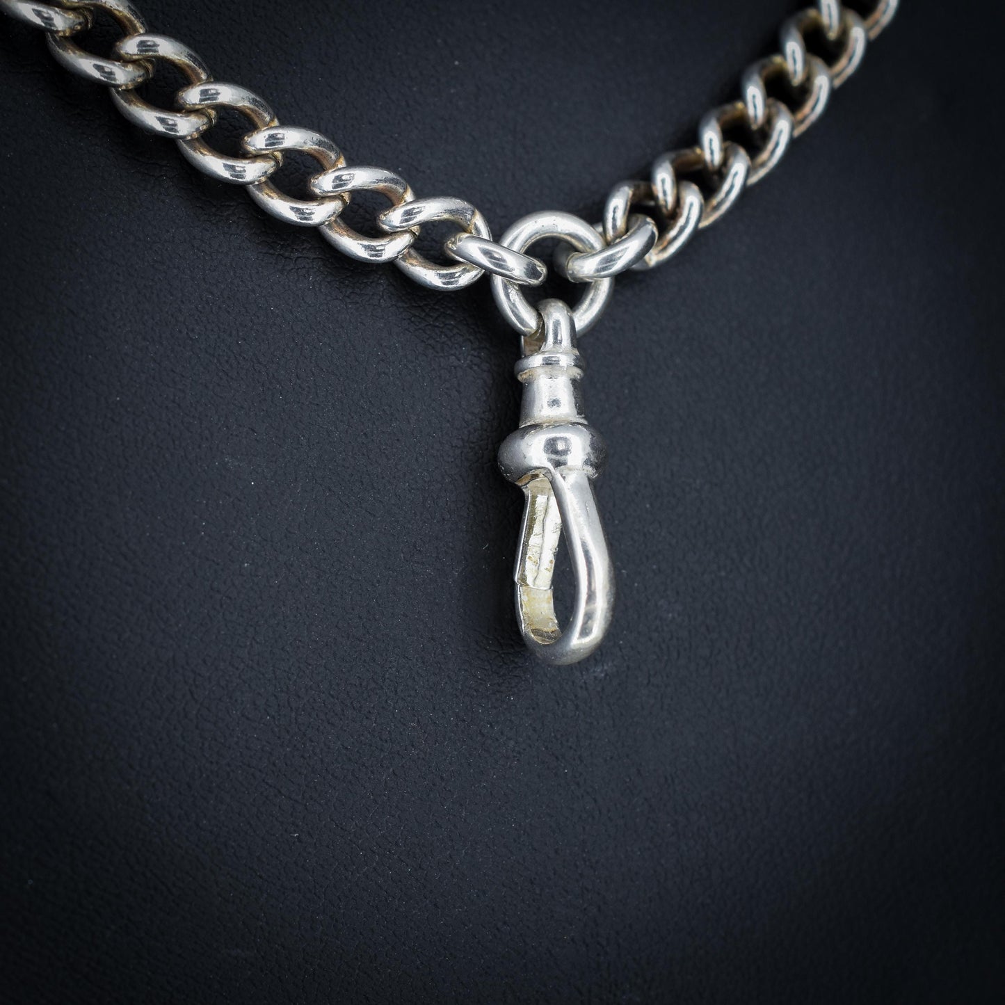 Vintage 36" Sterling Silver Curb Link Long Chain Necklace with Dog Clip (74.6 grams)