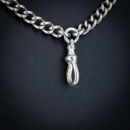 Vintage 36" Sterling Silver Curb Link Long Chain Necklace with Dog Clip (74.6 grams)