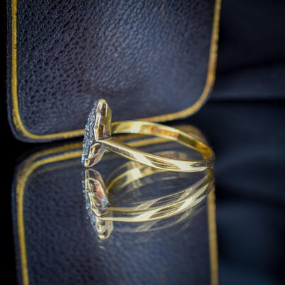 Art Deco Diamond Navette 18ct Gold and Platinum Ring