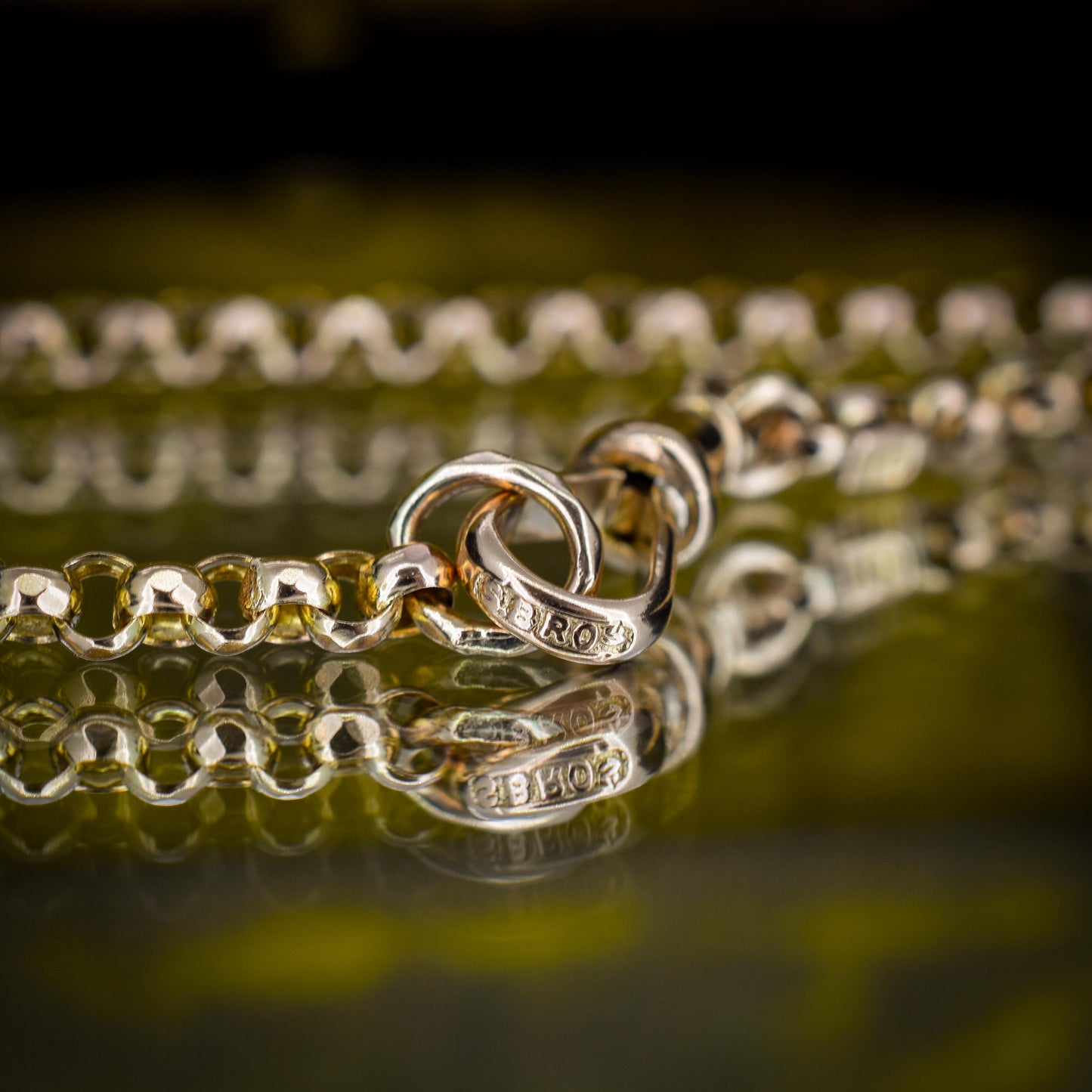 Antique Victorian 9ct Gold Faceted Belcher Link Chain Necklace with Dog Clip | 21"