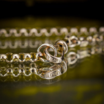 Antique Victorian 9ct Gold Faceted Belcher Link Chain Necklace with Dog Clip | 21"