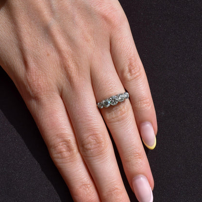 Art Deco Style 1.15ct Diamond Five Stone Platinum Ring