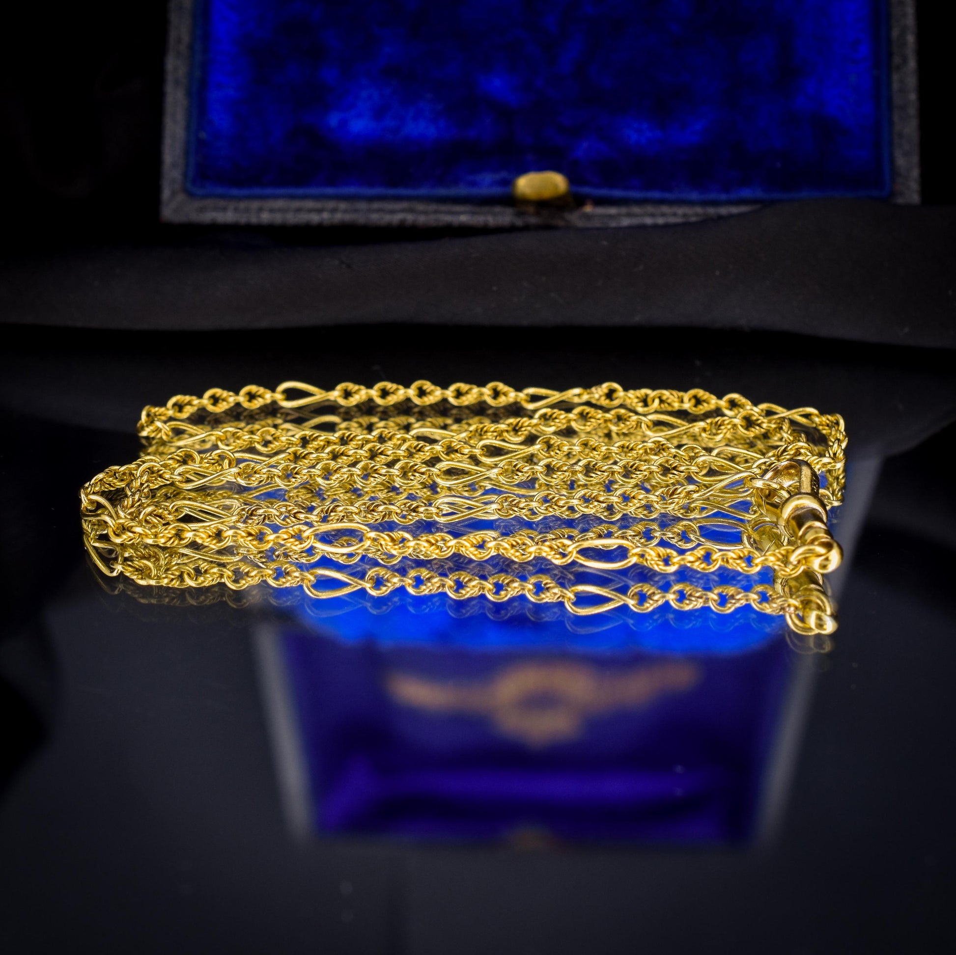 Antique 15ct Yellow Gold Fancy Link Chain Necklace with Dog Clip | 19.5"