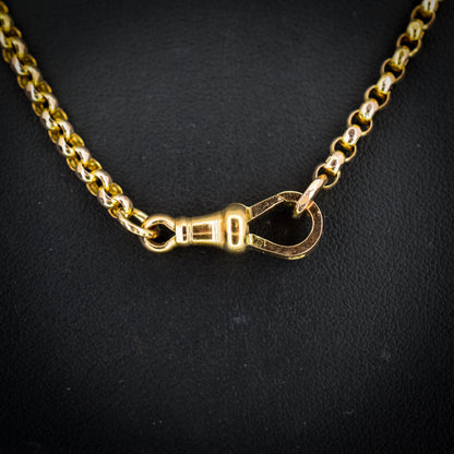 Antique Victorian 9ct Gold Faceted Belcher Link Chain Necklace with Dog Clip | 20.75"
