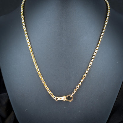 Antique Victorian 9ct Gold Faceted Belcher Link Chain Necklace with Dog Clip | 20.75"