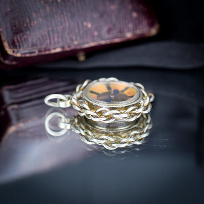 Antique Round Compass Pendant Charm