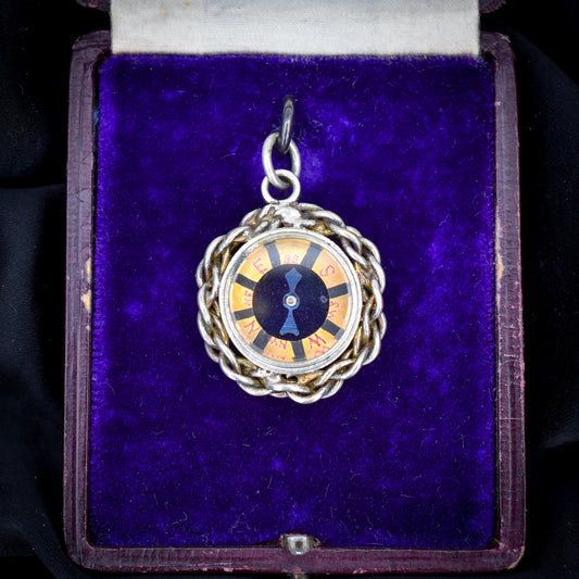 Antique Round Compass Pendant Charm