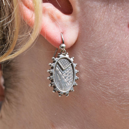 Antique Victorian Sterling Silver Aesthetic Earrings | Circa.1880