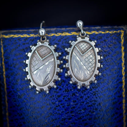 Antique Victorian Sterling Silver Aesthetic Earrings | Circa.1880