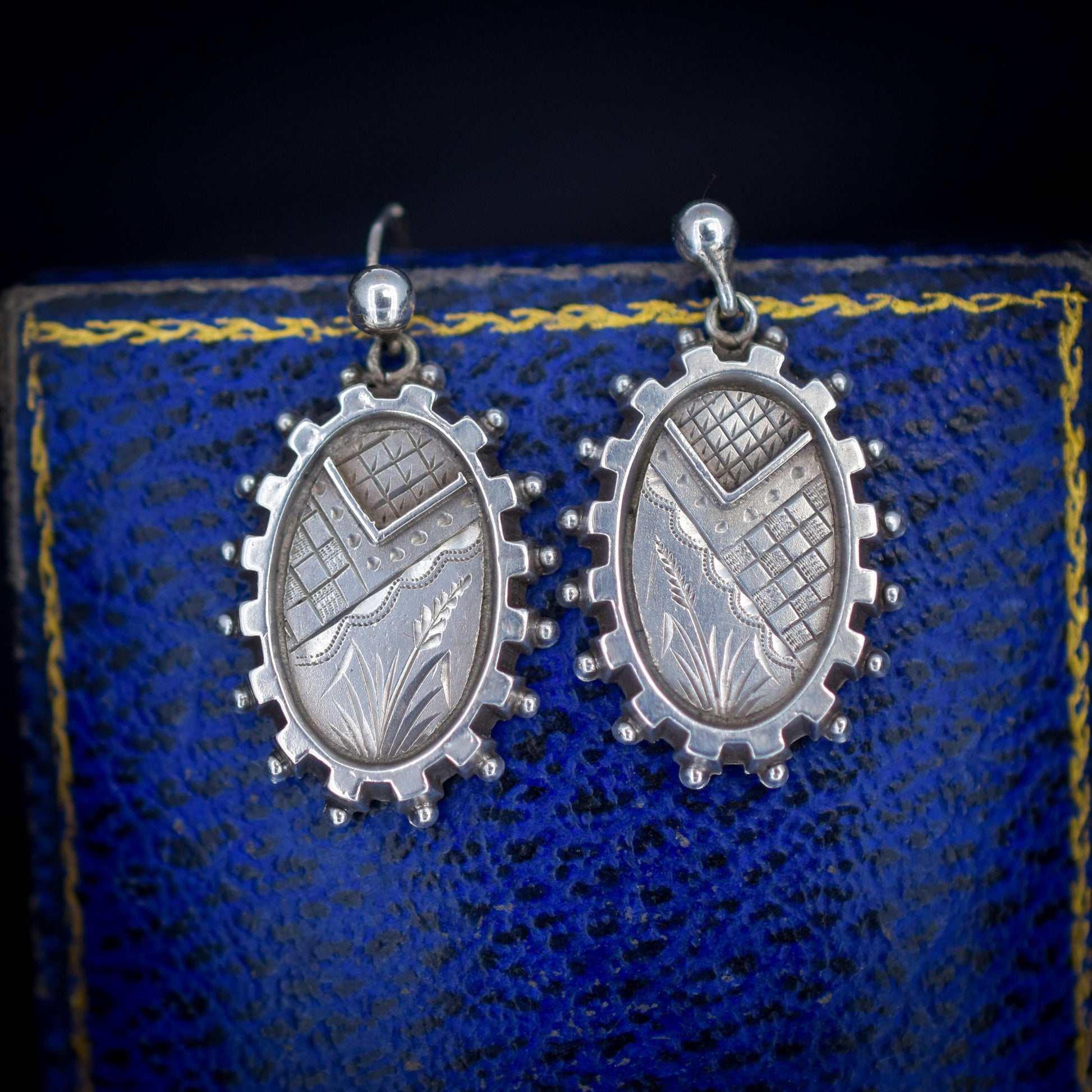 Antique Victorian Sterling Silver Aesthetic Earrings | Circa.1880