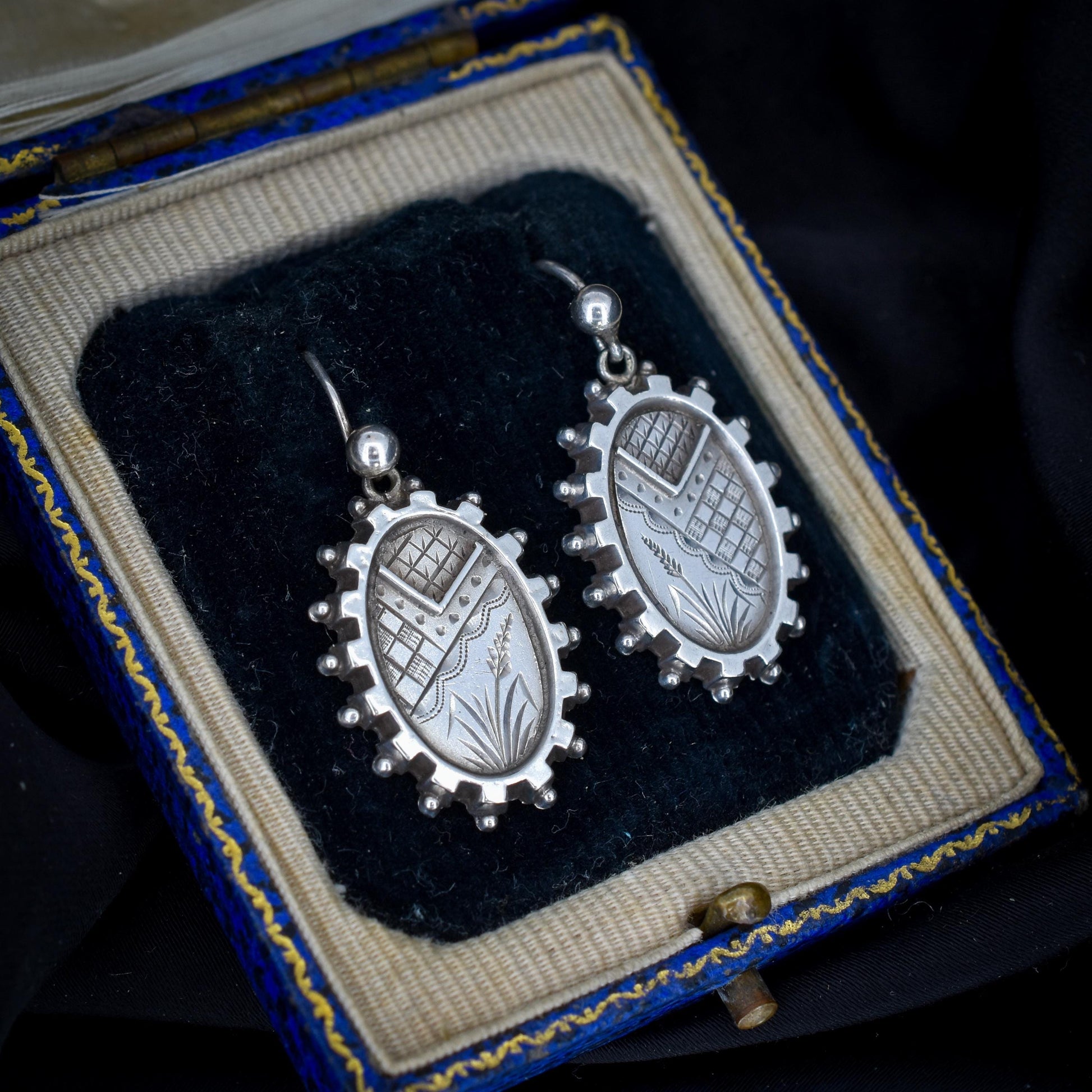 Antique Victorian Sterling Silver Aesthetic Earrings | Circa.1880