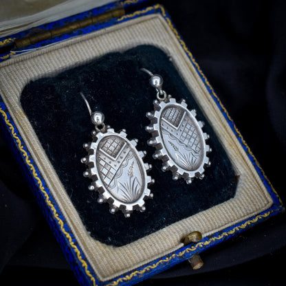 Antique Victorian Sterling Silver Aesthetic Earrings | Circa.1880