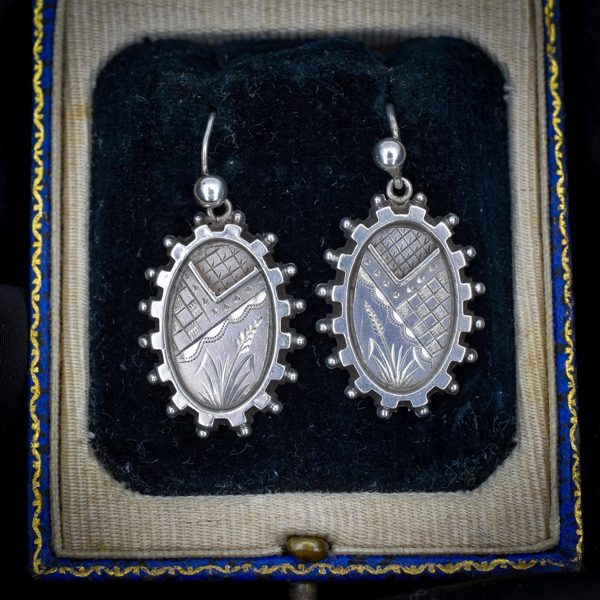 Antique Victorian Sterling Silver Aesthetic Earrings | Circa.1880