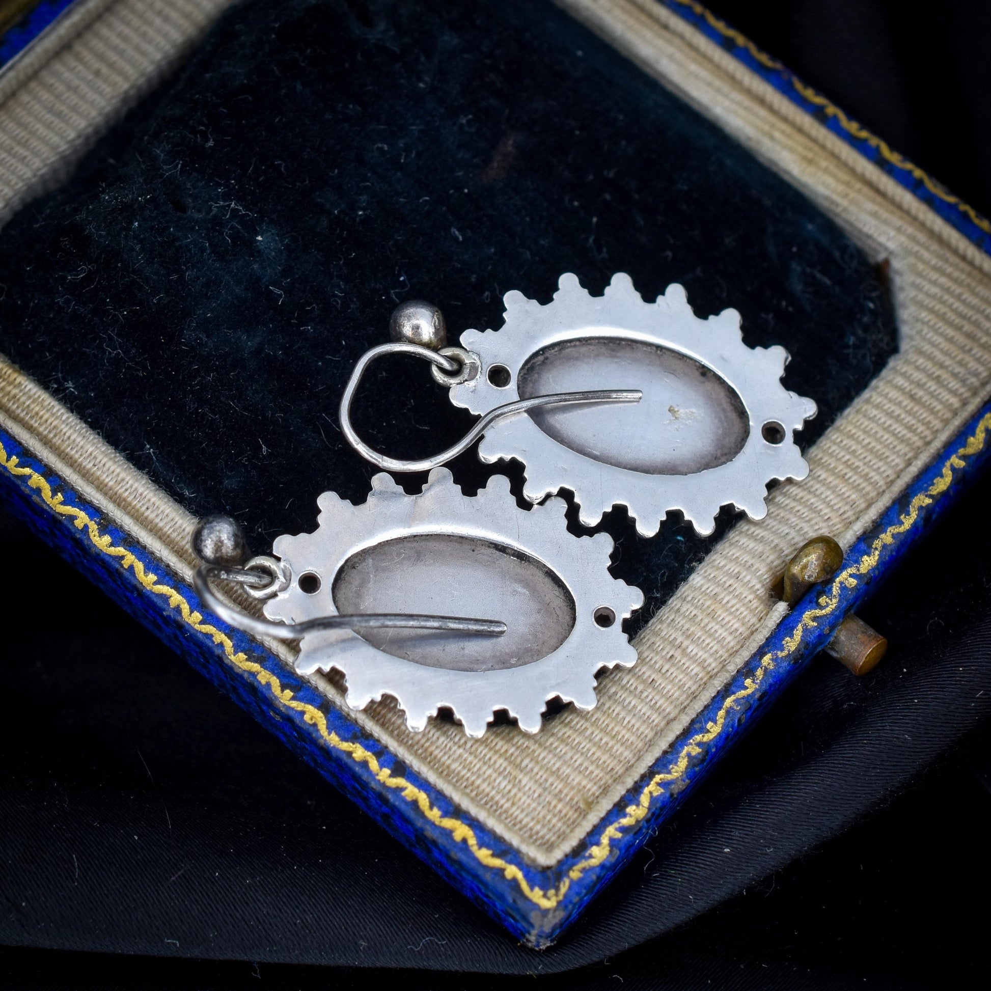 Antique Victorian Sterling Silver Aesthetic Earrings | Circa.1880