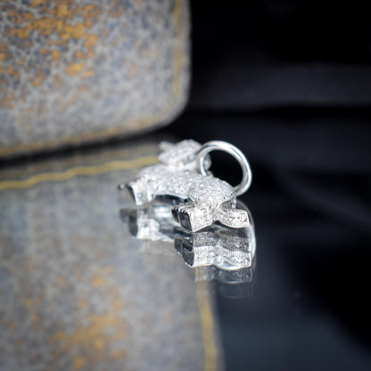 Diamond Dachshund Dog Platinum Charm Pendant - 0.25ct