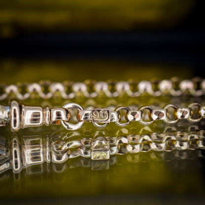 Antique Victorian 9ct Gold Faceted Belcher Link Chain Necklace with Dog Clip | 21"