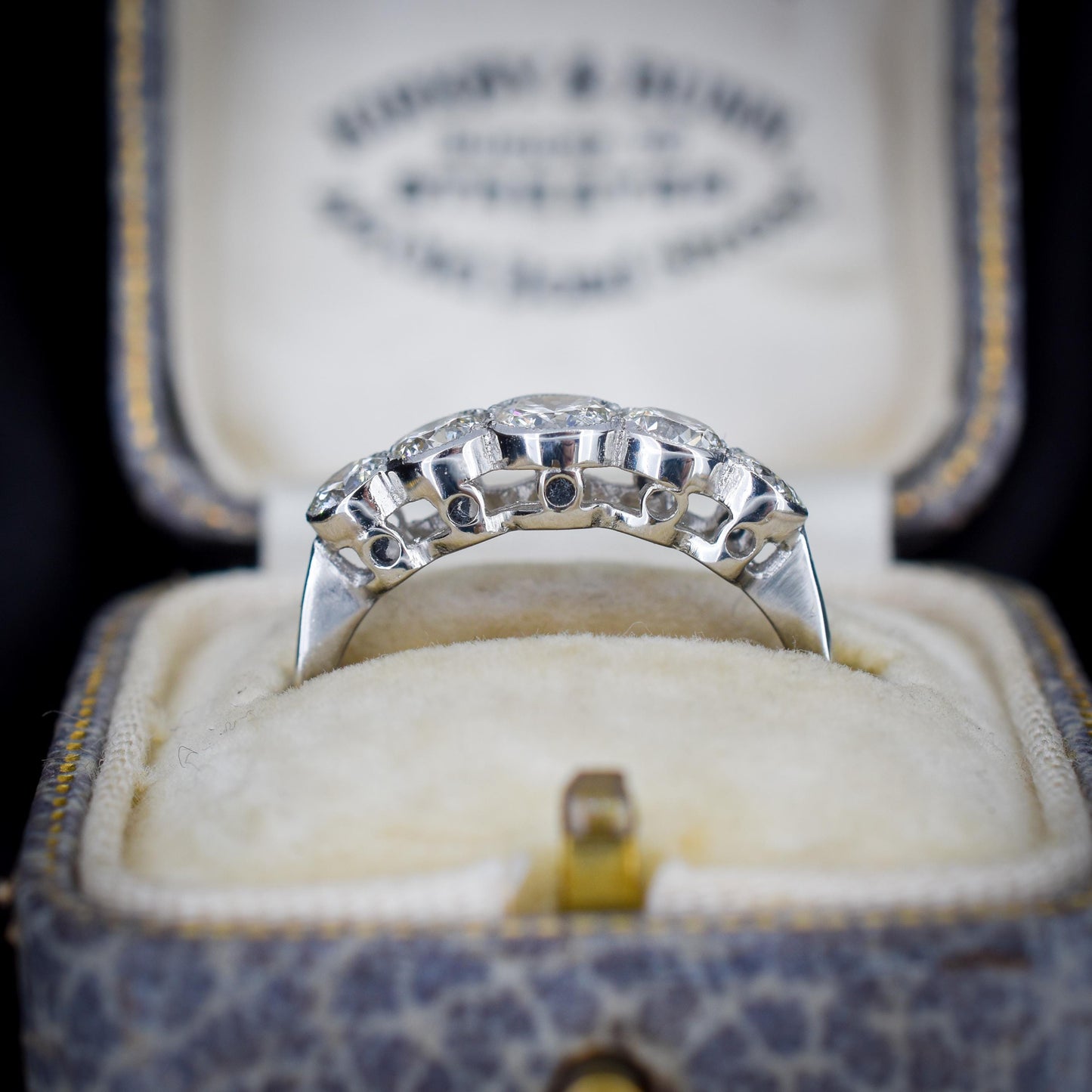 Art Deco Style 1.15ct Diamond Five Stone Platinum Ring