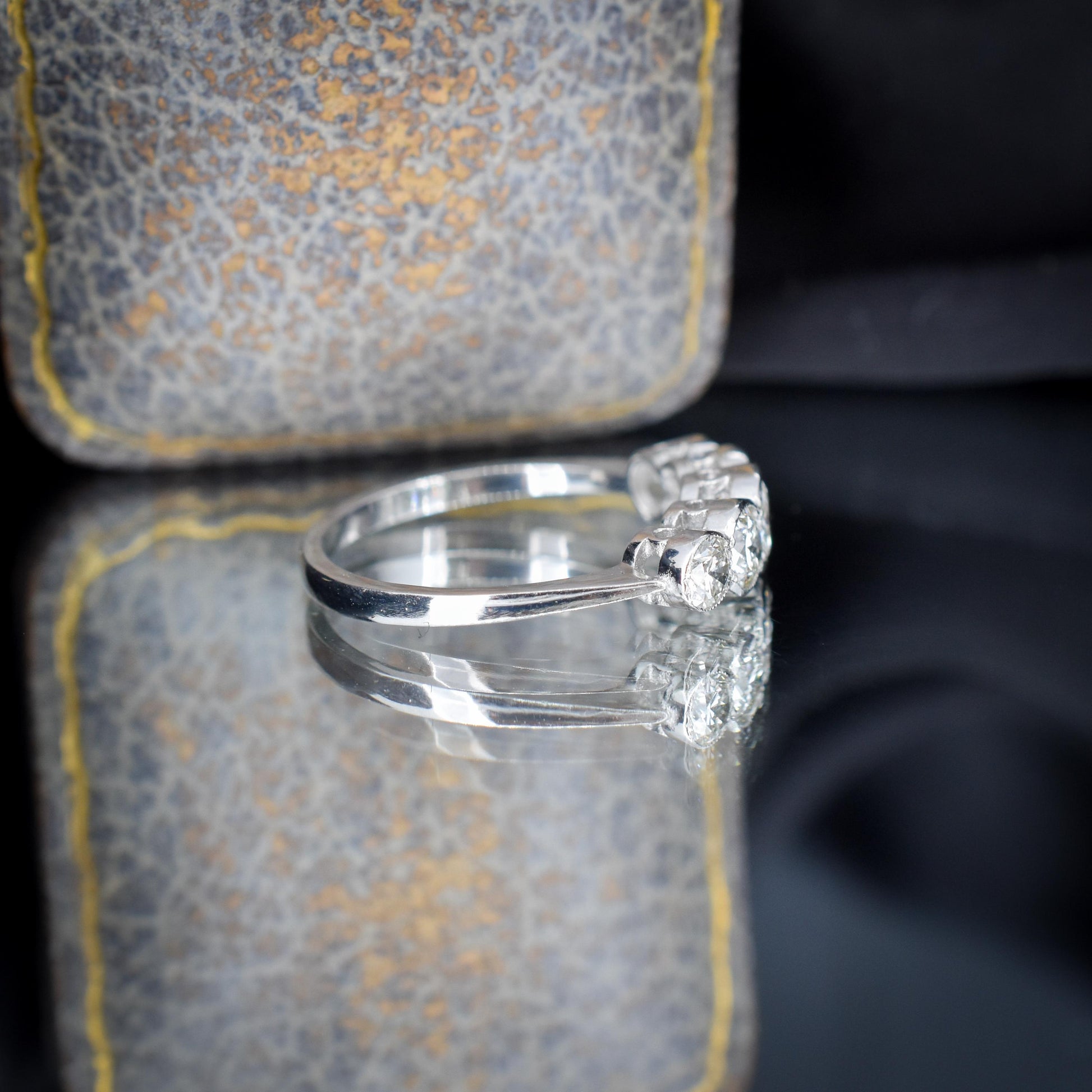 Art Deco Style 1.15ct Diamond Five Stone Platinum Ring
