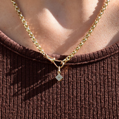 Antique 9ct Yellow Gold Miniature Dice Charm Pendant