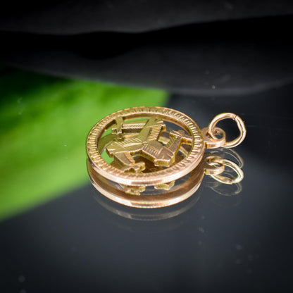 Antique '1897' 9ct Gold Triskelion Isle of Man Charm Pendant