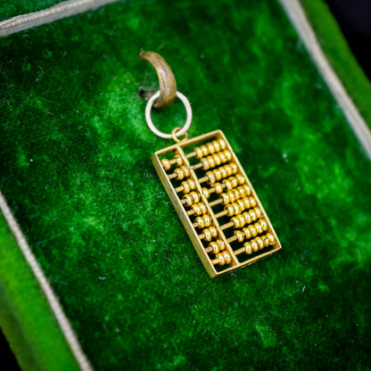Vintage 14ct Yellow Gold Abacus Charm Pendant