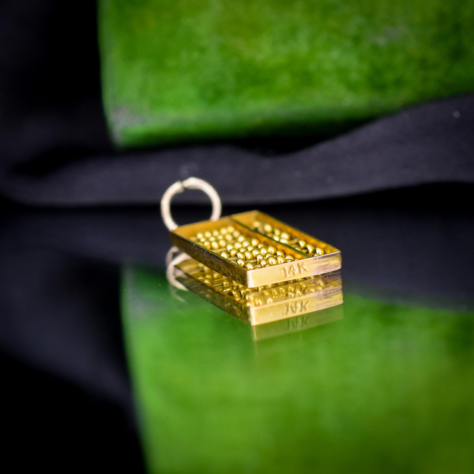 Vintage 14ct Yellow Gold Abacus Charm Pendant