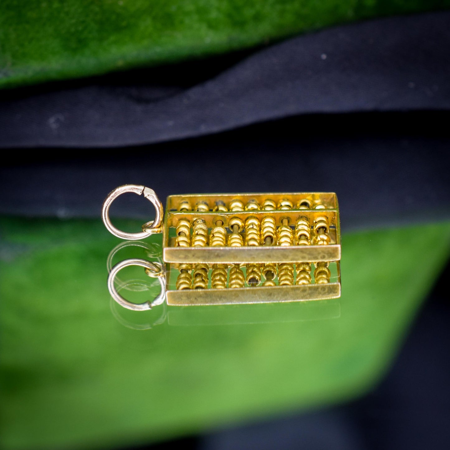 Vintage 14ct Yellow Gold Abacus Charm Pendant