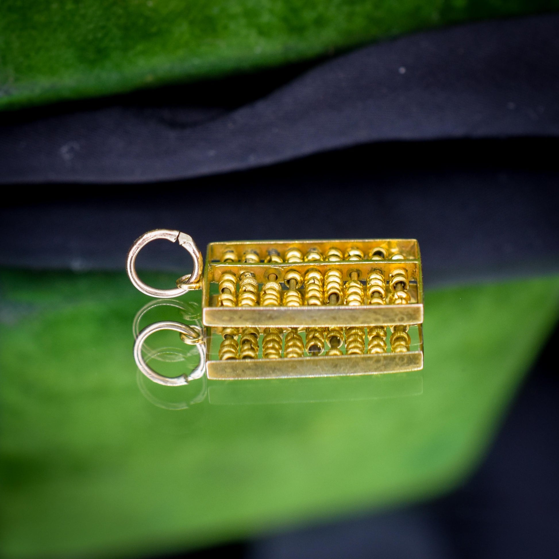 Vintage 14ct Yellow Gold Abacus Charm Pendant