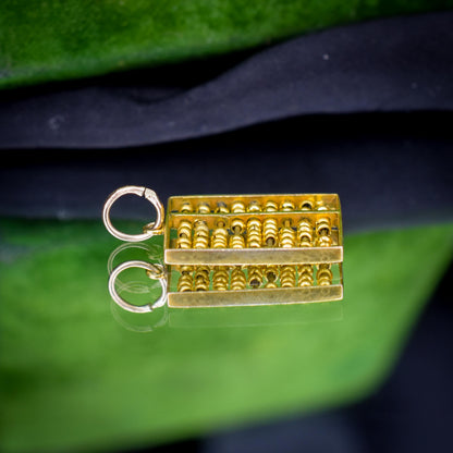Vintage 14ct Yellow Gold Abacus Charm Pendant