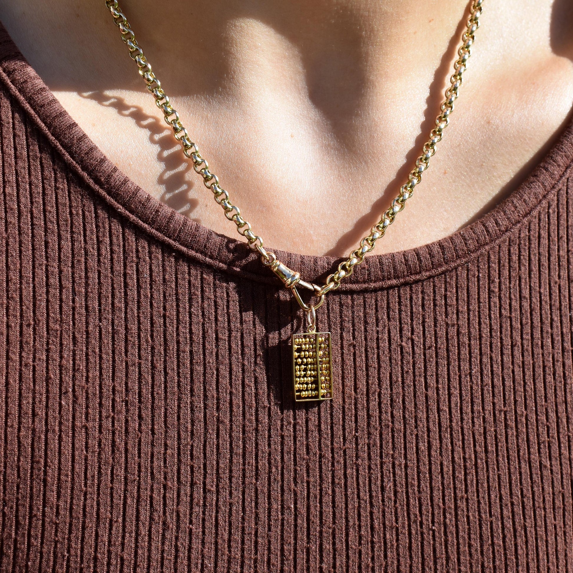 Vintage 14ct Yellow Gold Abacus Charm Pendant