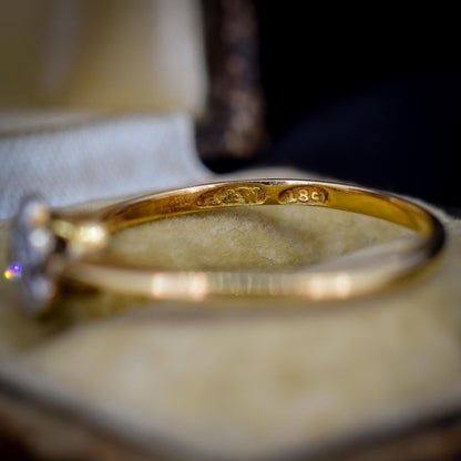 Antique Diamond Cluster Daisy 18ct Gold Ring