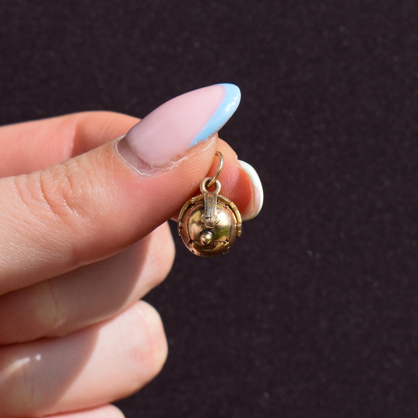 Vintage 9ct Gold Small Tiny Masonic Ball Charm Pendant
