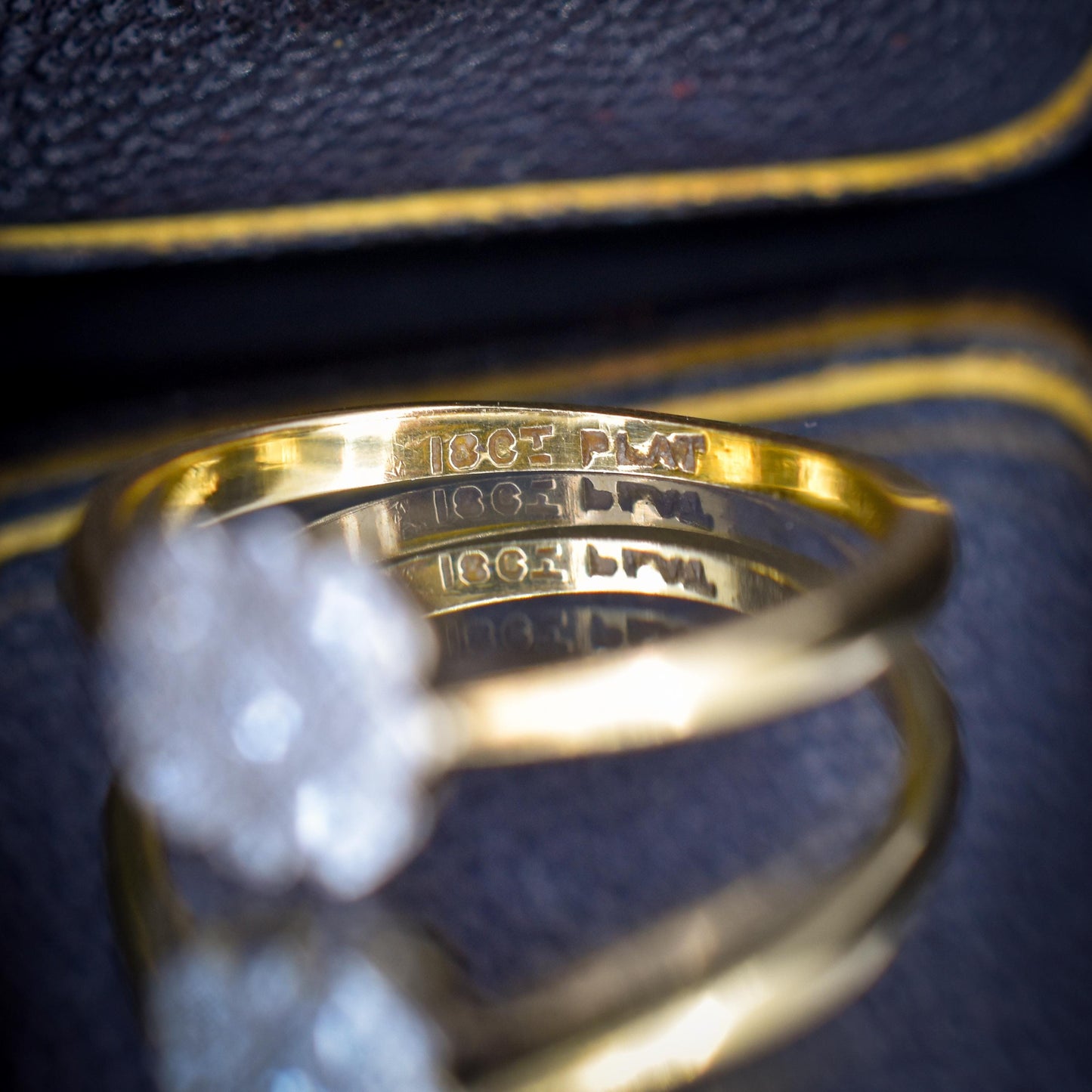 Art Deco Diamond Cross Cluster 18ct Yellow Gold and Platinum Ring