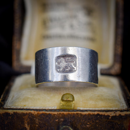 Vintage Sterling Silver Wide Cigar Band Ring | London 1976