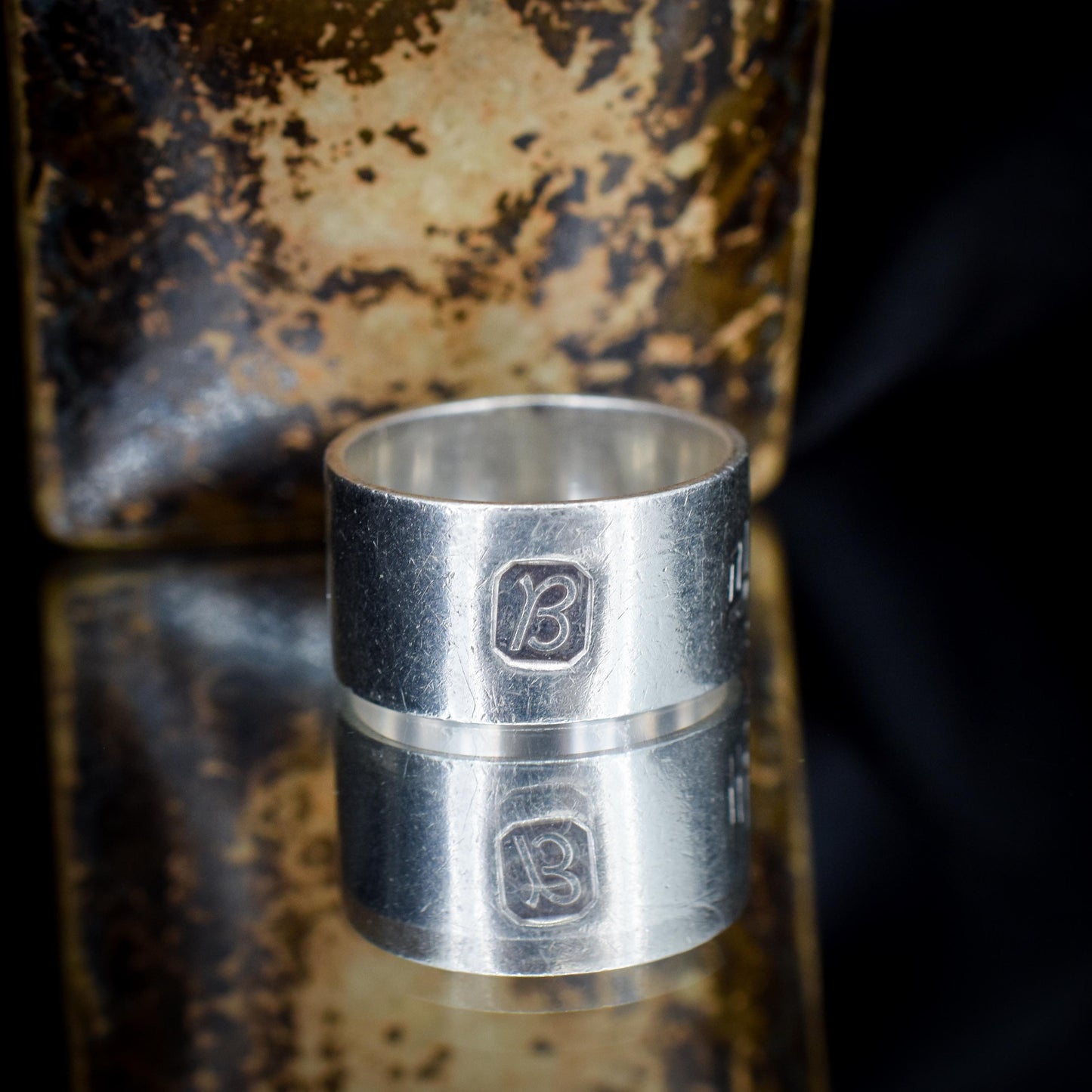 Vintage Sterling Silver Wide Cigar Band Ring | London 1976