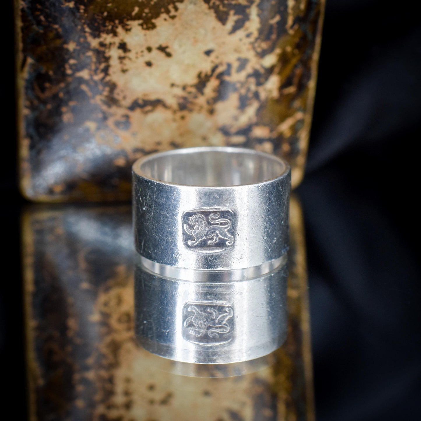 Vintage Sterling Silver Wide Cigar Band Ring | London 1976