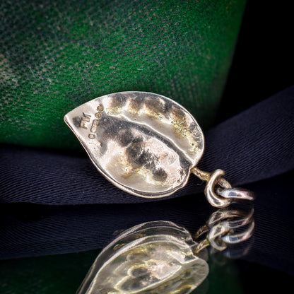 Vintage Ladybird Enamel 9ct Gold Leaf Charm Pendant