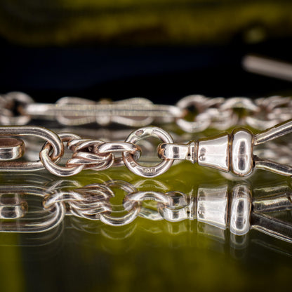 Vintage 18" 9ct Rose Gold Fancy Link Double Albert Watch Chain Necklace