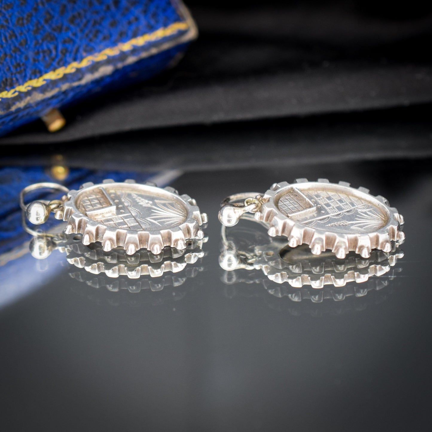 Antique Victorian Sterling Silver Aesthetic Earrings | Circa.1880