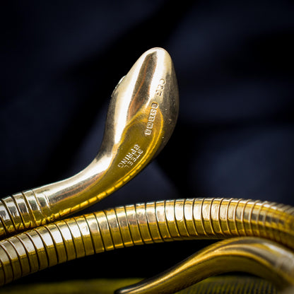 Vintage 9ct Gold Snake Serpent Wrap Around Bangle Bracelet