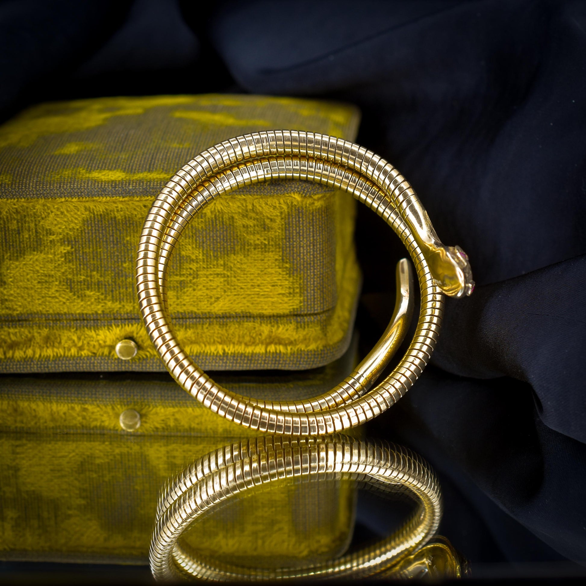 Vintage 9ct Gold Snake Serpent Wrap Around Bangle Bracelet