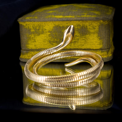 Vintage 9ct Gold Snake Serpent Wrap Around Bangle Bracelet