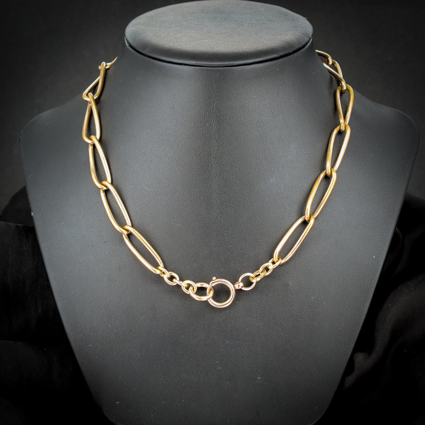 Antique Rolled Gold Curb Albert Watch Chain with Spinning Fob