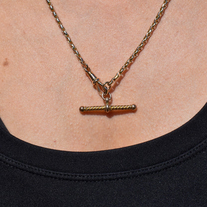 Antique 9ct Gold Fancy Twisted T-Bar Pendant Charm