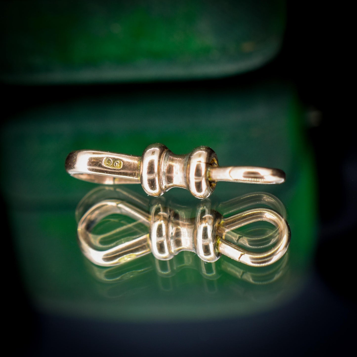 Rare Antique 9ct Gold Double Sided Dog Clip